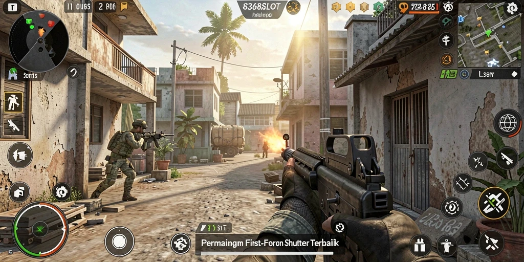 Tampilan gameplay FPS yang mendebarkan di 8368SLOT.