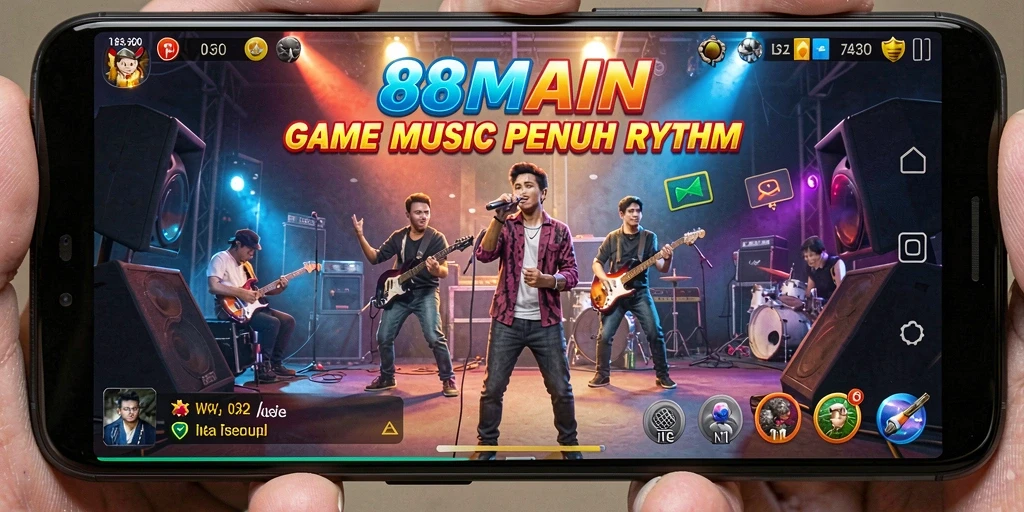 Screenshot 88MAIN menampilkan gameplay menarik dengan berbagai genre musik.