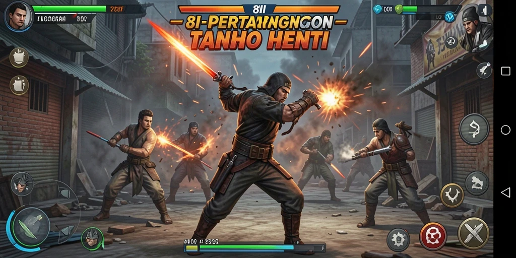 Tampilan screenshot 8II menampilkan aksi pertarungan yang seru dan dinamis.