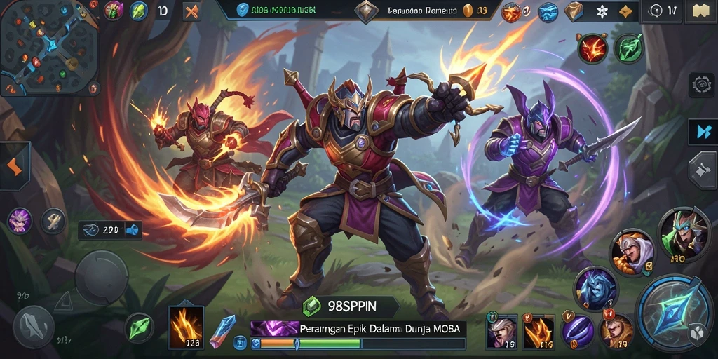 Tampilan gameplay seru dan karakter-karakter yang menawan di 98SPIN.