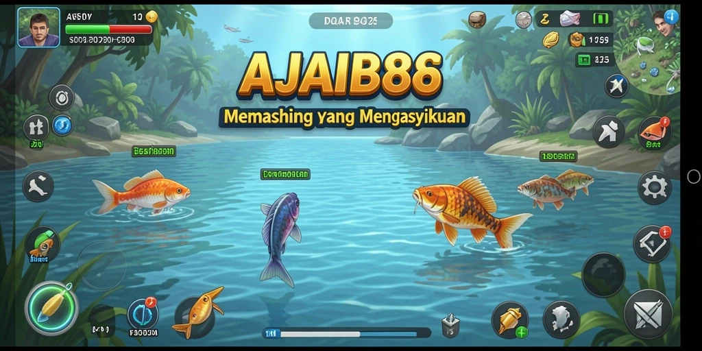 Tampilan gameplay AJAIB88 yang seru saat memancing ikan.