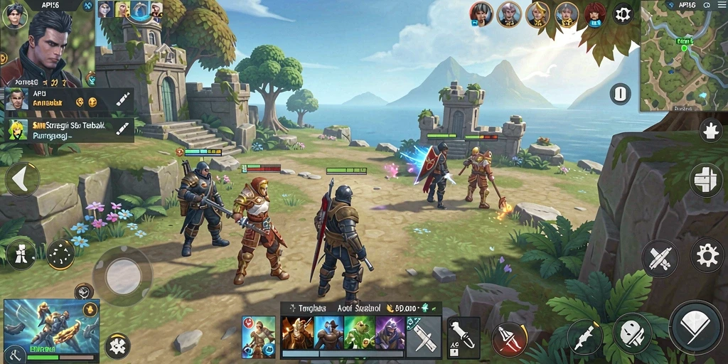 Screenshot gameplay API36 yang menampilkan pertempuran strategis yang intens.