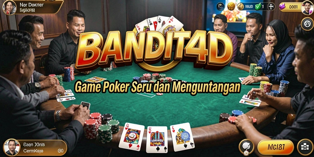 Screenshot <strong>BANDIT4D</strong> menampilkan gameplay Poker yang seru dan menantang.