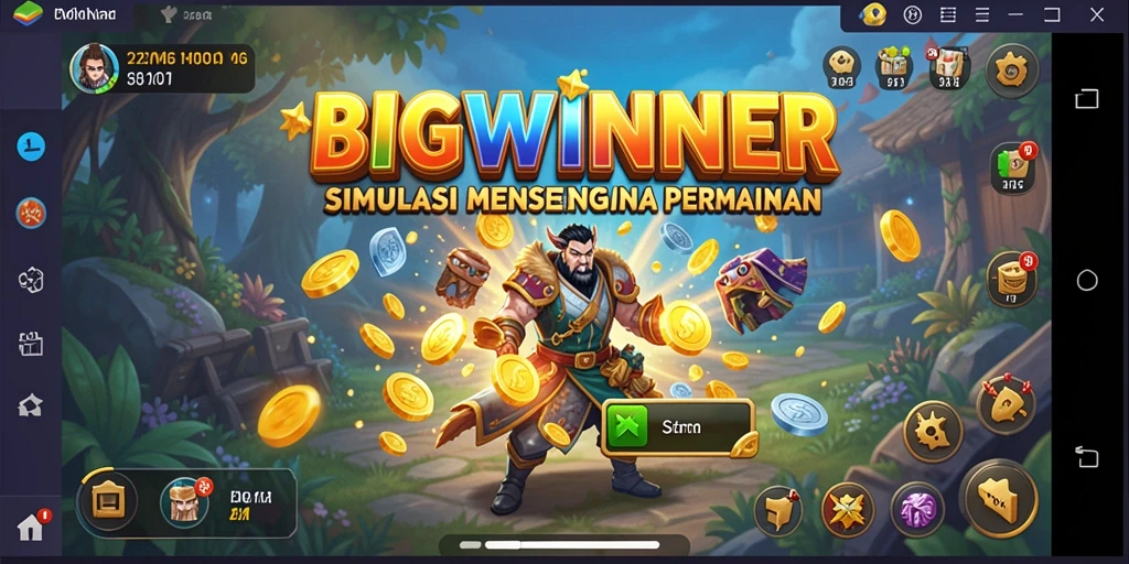 Tampilan gameplay BIGWINNER yang seru di dalam simulasi dunia nyata.