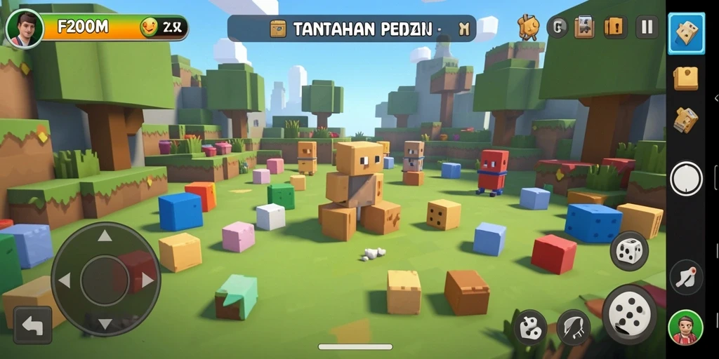 Tampilan gameplay F200M yang menarik dengan tantangan puzzle yang seru.