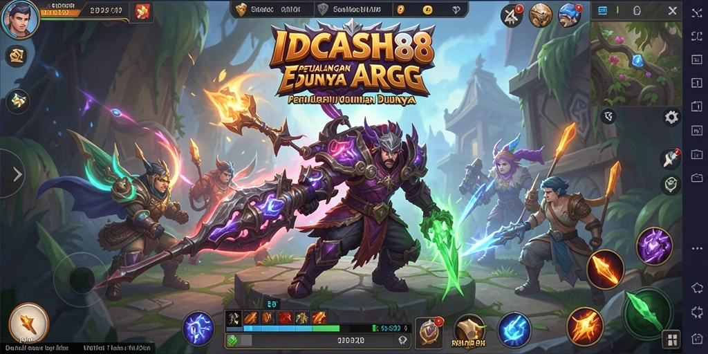 Tampilan gameplay epik dari IDCASH88 saat bertempur melawan monster.