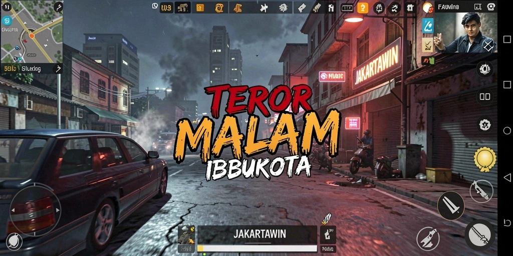 Screenshot menampilkan momen seram gameplay JAKARTAWIN dengan suasana yang mencekam.