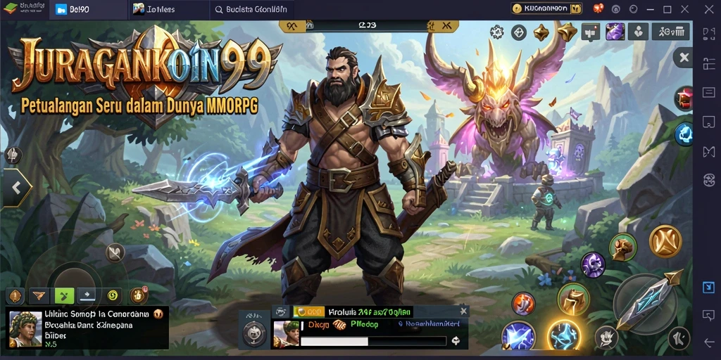 Screenshot JURAGANKOIN99 menunjukkan aksi seru dalam pertempuran MMORPG.