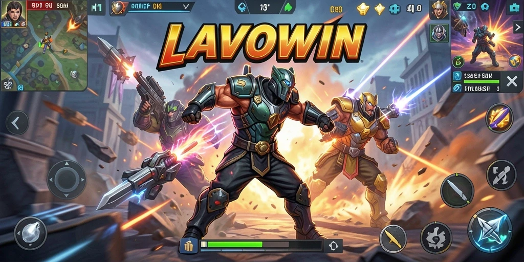 Screenshot gameplay yang menampilkan aksi seru dalam LAVOWIN.