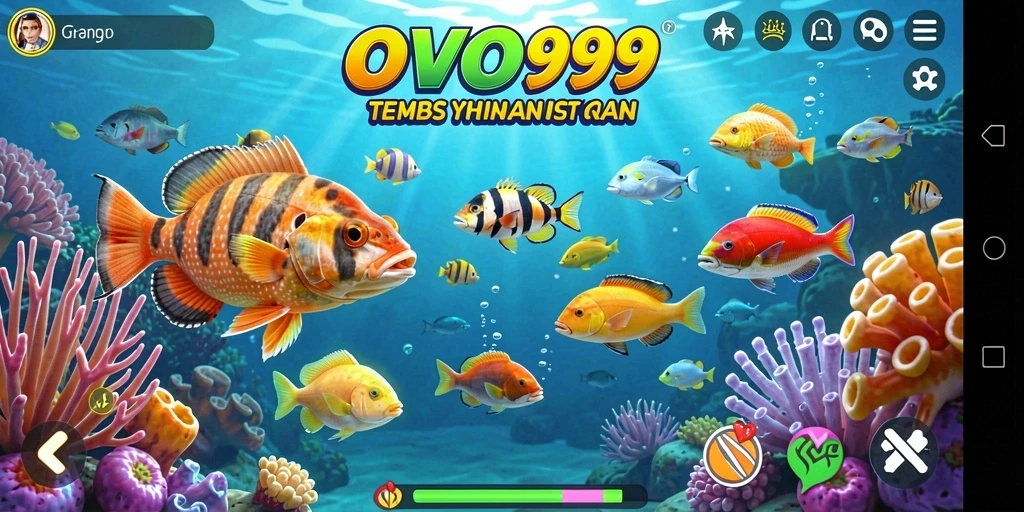 Tampilan gameplay seru saat menembak ikan di OVO99.