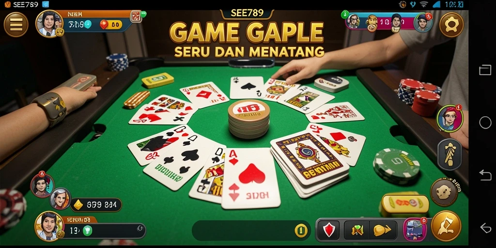 Tampilan menarik dari gameplay Gaple di SEE789.